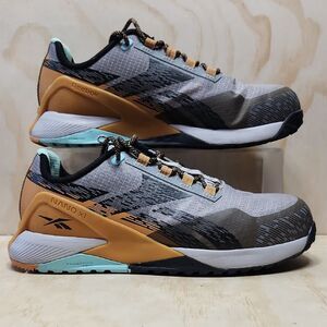 Reebok Nano Adventure X1 Gray Orange Athletic Work Shoes Men 9 Wide Composite